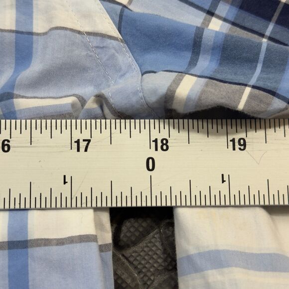 Express Dress Shirt Mens S White Plaid Fitted Comfort Detailed Pockets Button Up - Picture 6 of 7